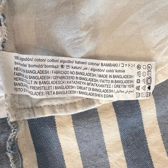 NEW ZARA Cotton Denim Relaxed Fit Striped Romper - Size S (Oversized) - Picture 13 of 14